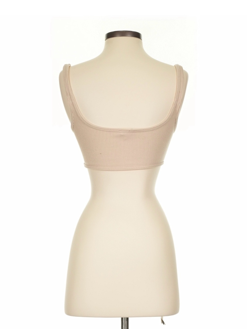 Zara Beige Ribbed Cropped Tank - Picture 2 of 3